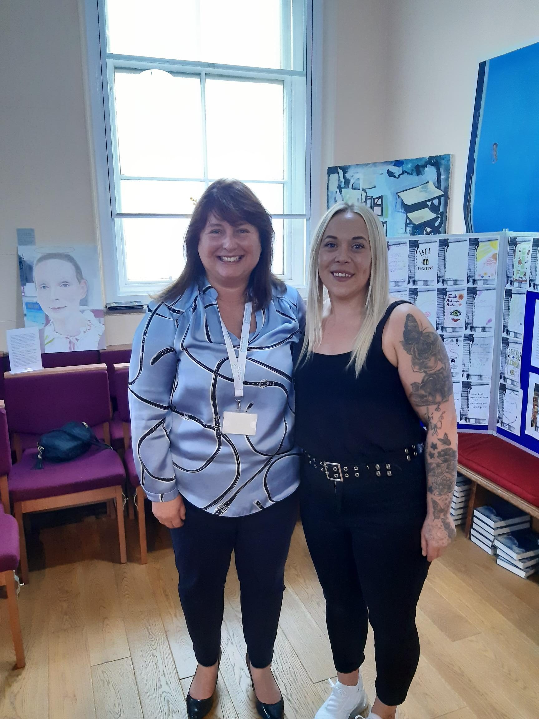 Commissioner Zoe and local resident attending the Red Rose Recovery Network Event.